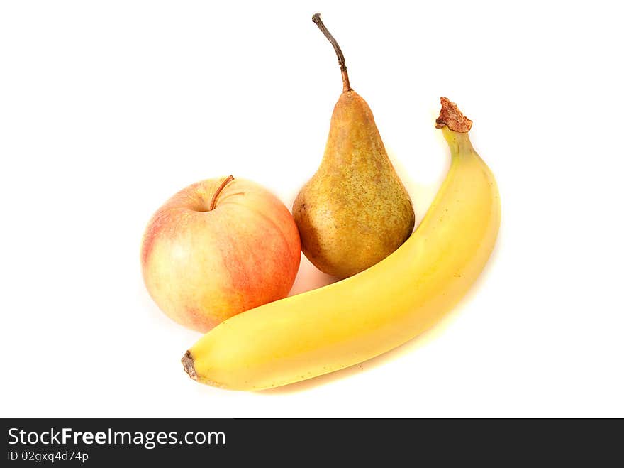 Fruits isolated on white background