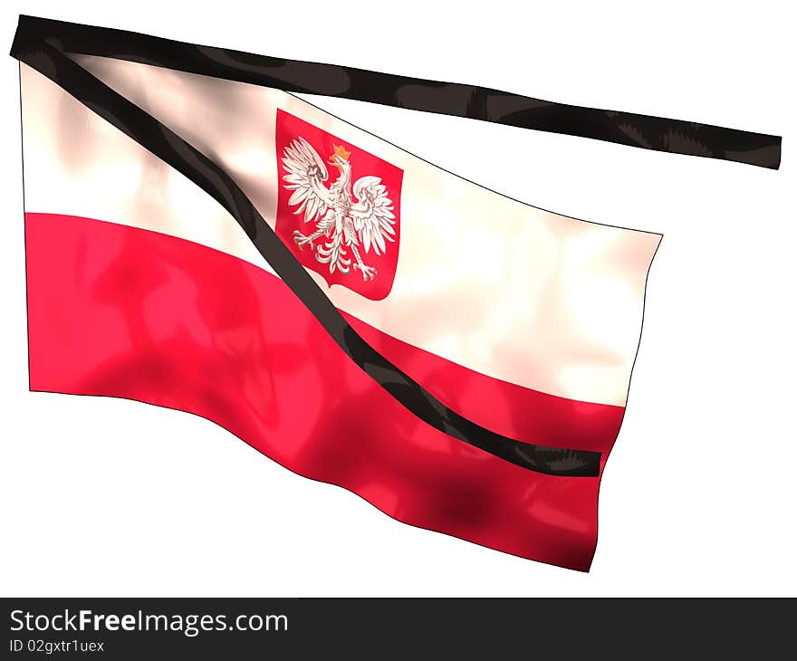 Poland Mourning Flag