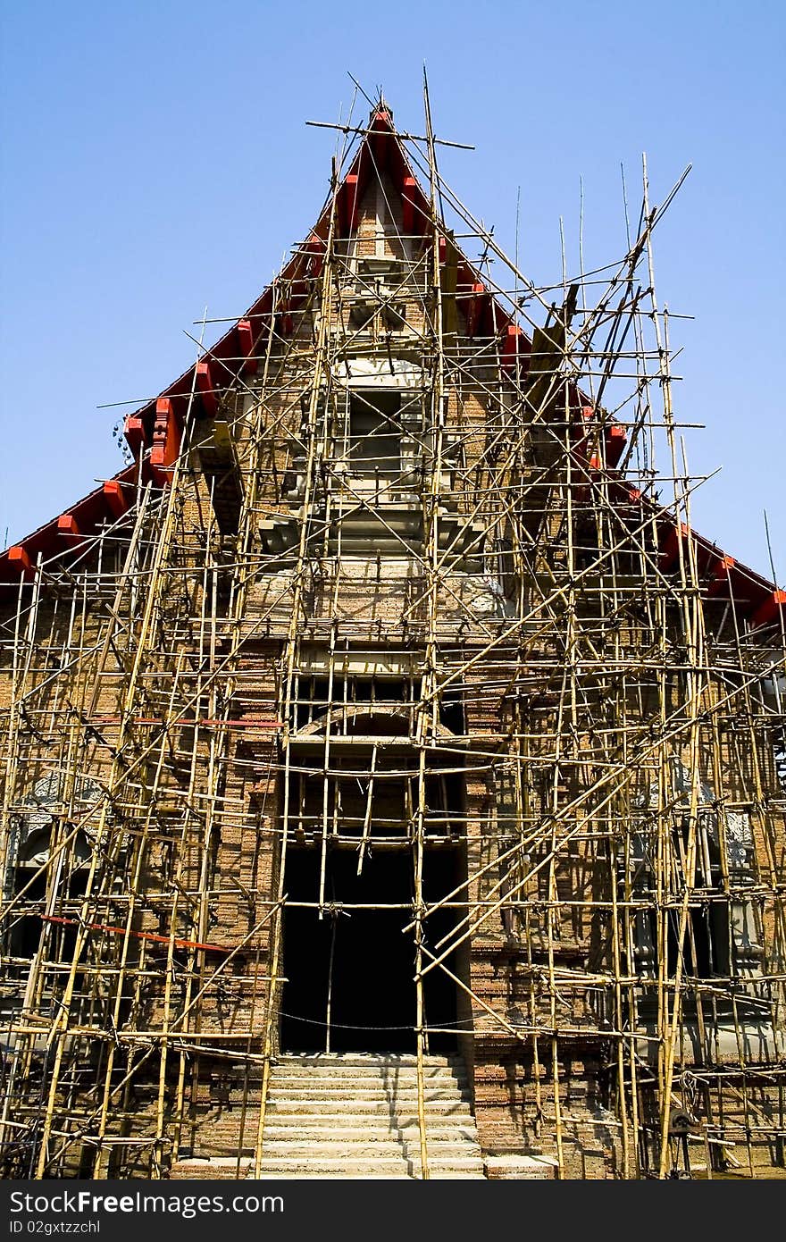 A restored Thai Northern Buddhism church in Chiang Rai, Thailand. A restored Thai Northern Buddhism church in Chiang Rai, Thailand