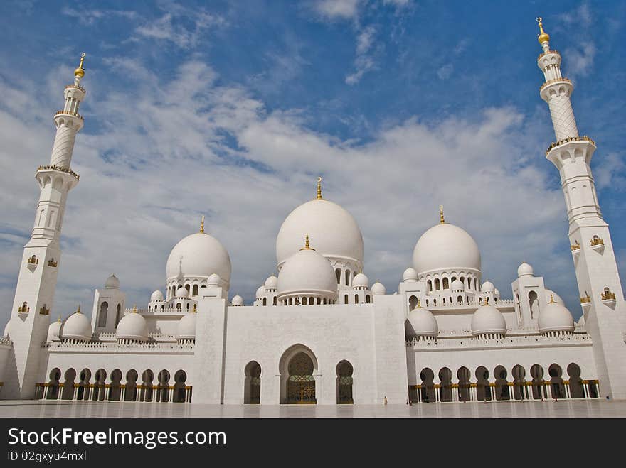 The front view of a mosque. The front view of a mosque