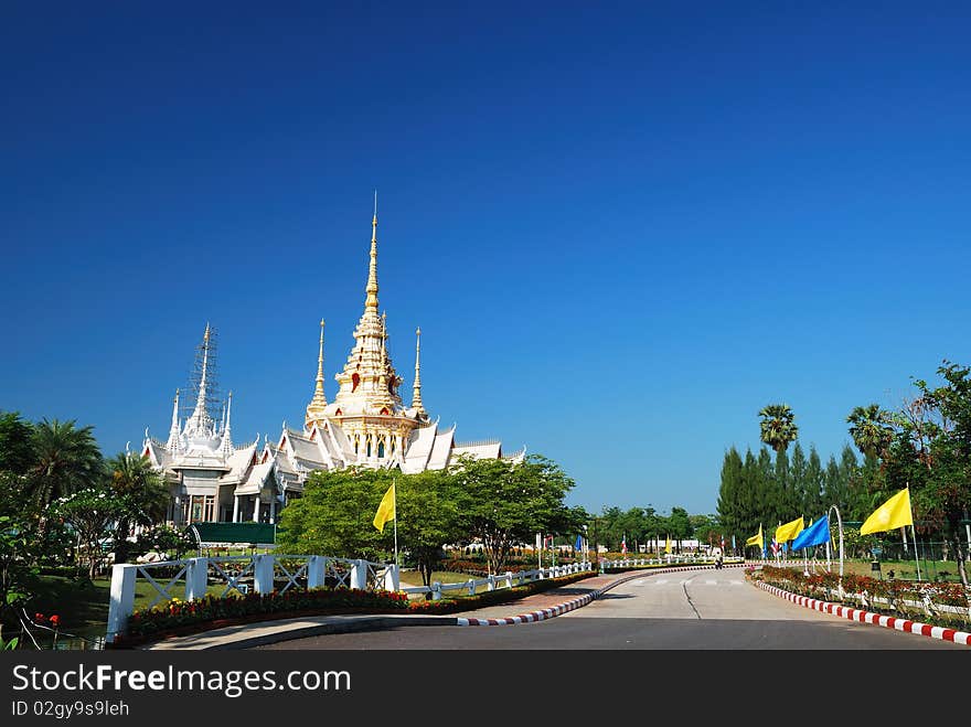 Thai Temple in the respect and LoangPorTo cathedral ,In Thailand.