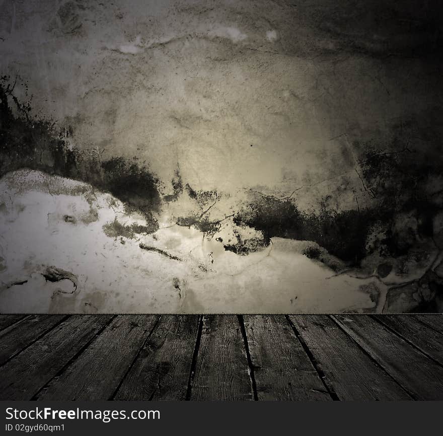 Black and white vintage wooden interior