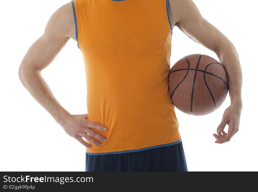 Basketball player, isolated on white