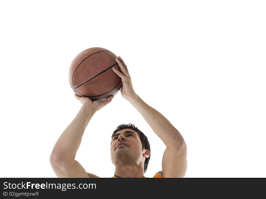 Basketball player, isolated on white