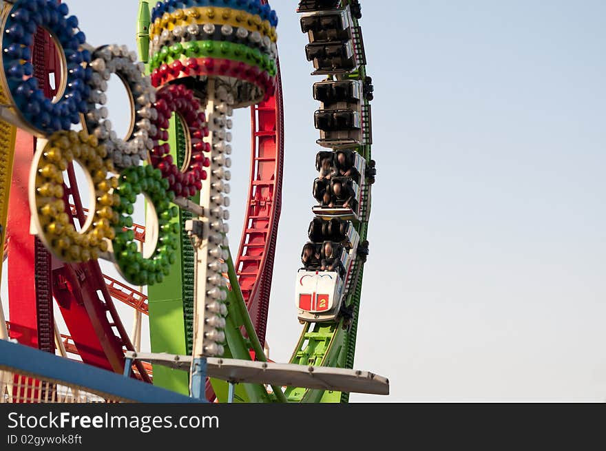 Colorful rollercoaster track