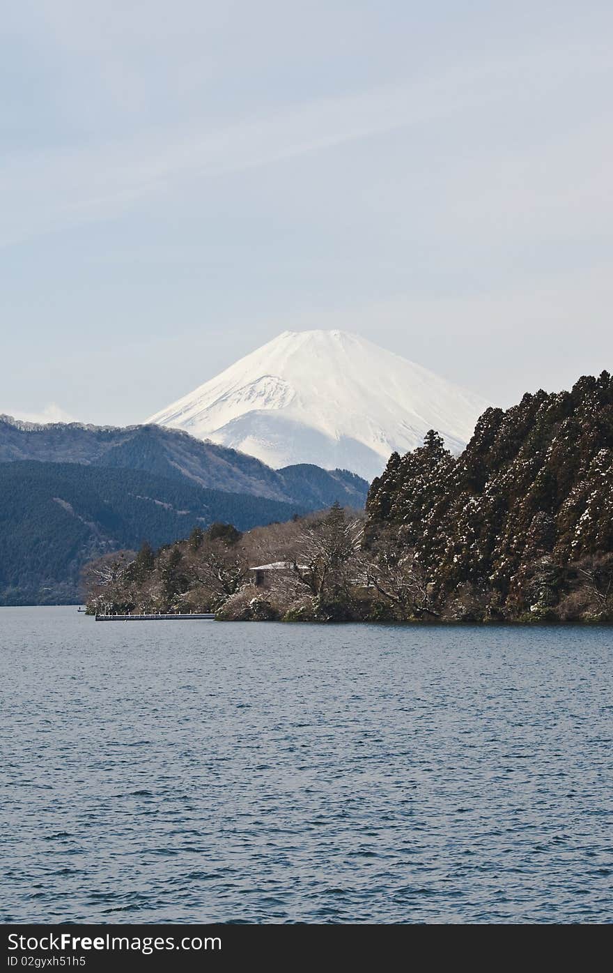 Mount Fuji, Japan, seen from Hakone, Lake Ashino. Mount Fuji, Japan, seen from Hakone, Lake Ashino