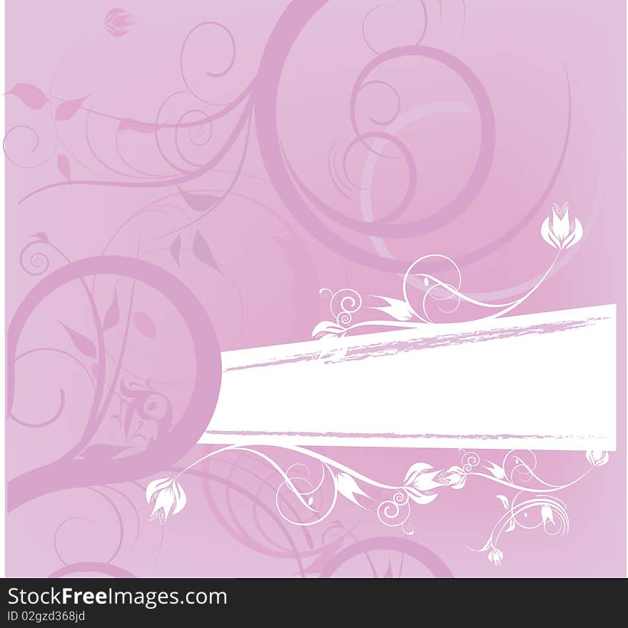 Purple flowers decoration with place for text