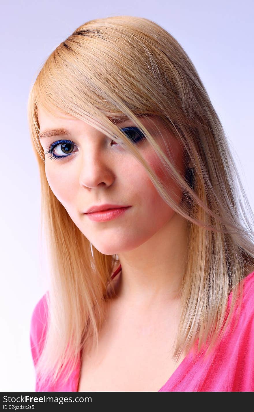 Portrait of beautiful blond woman, studio shot. Portrait of beautiful blond woman, studio shot