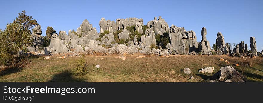 Stone forest shilin baisha hill area. Stone forest shilin baisha hill area