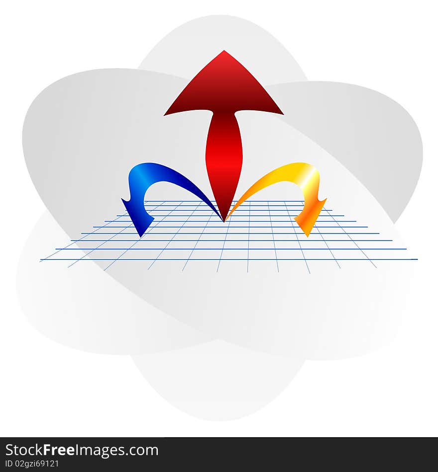 The color schedule with arrows and a grid. The color schedule with arrows and a grid