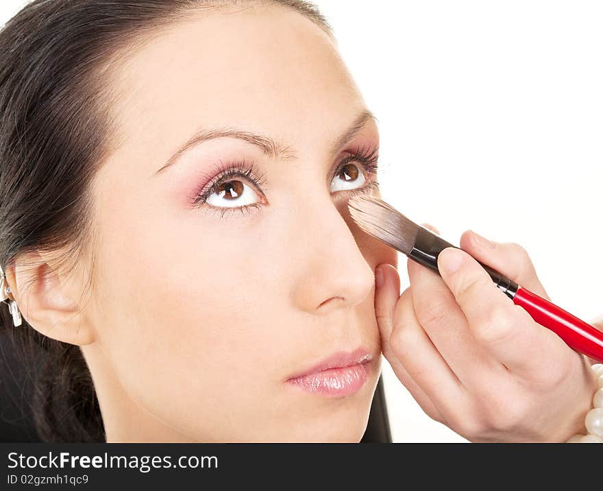 Portrait of a girl before and after applying makeup. Portrait of a girl before and after applying makeup