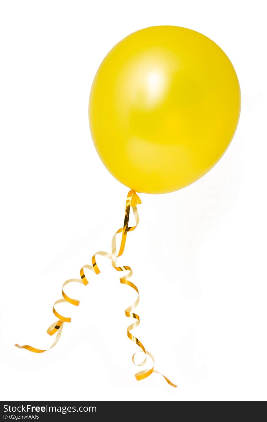 Yellow Balloon With Ribbons