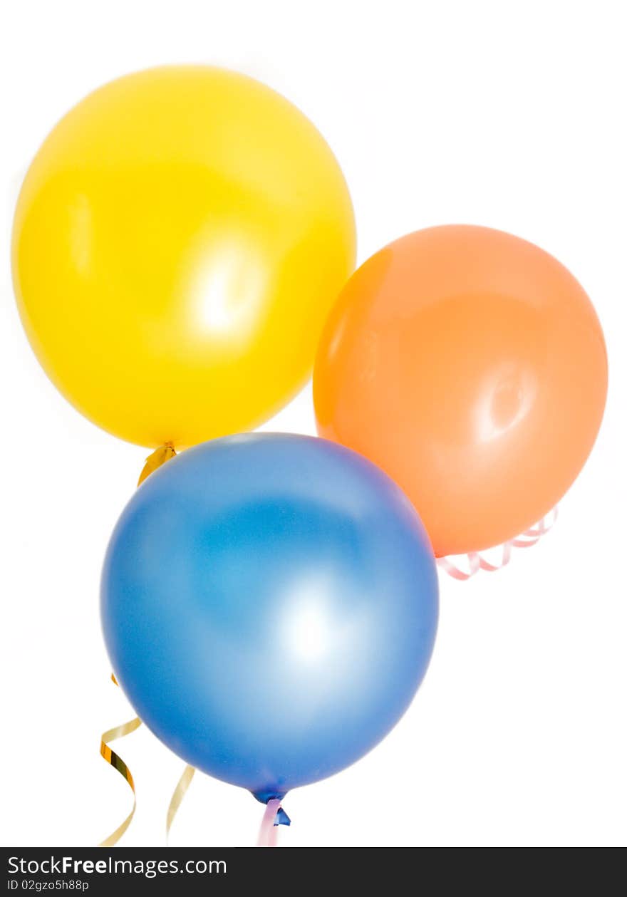 Colorful balloons on a white background