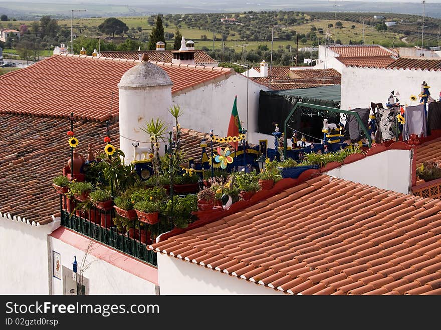 Roofs in city of Portugal