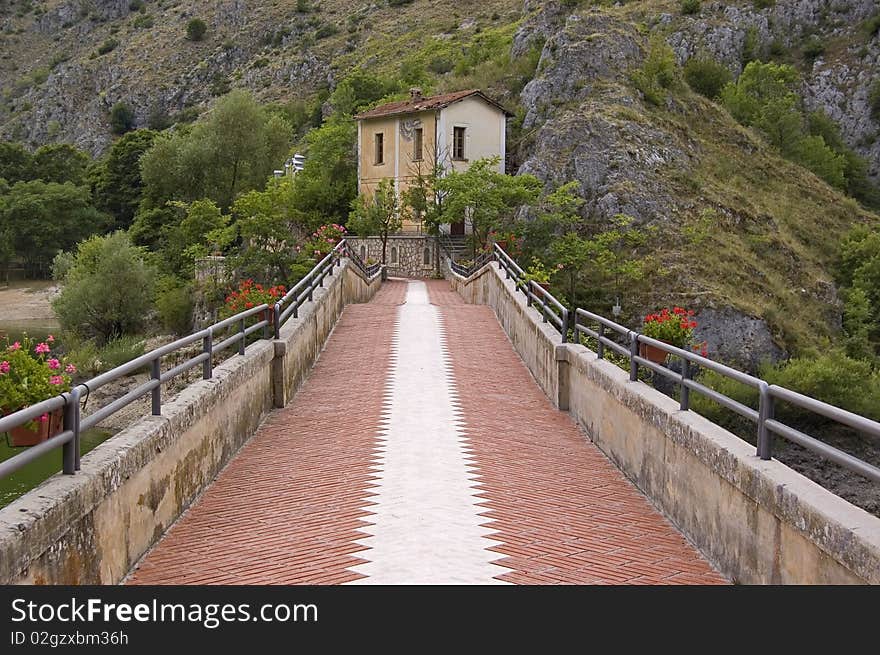 Bridge and house