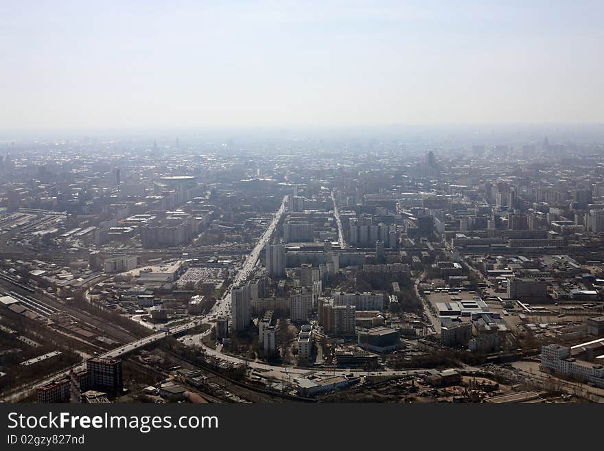 View of the Moscow from height 340 meters (southward). View of the Moscow from height 340 meters (southward)