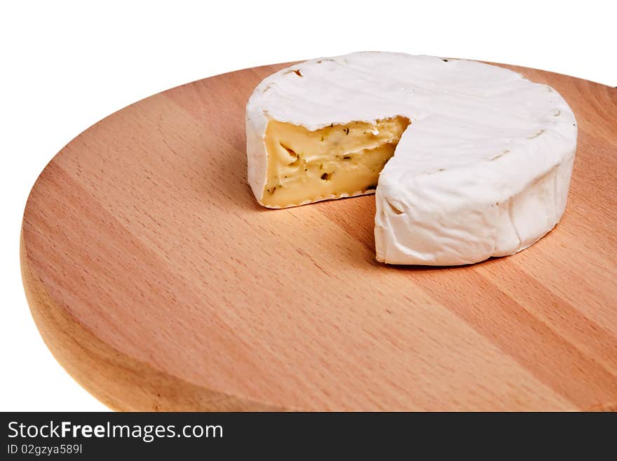 Round camembert cheese.