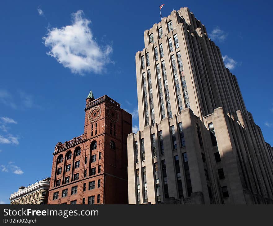 View of old montreal office building