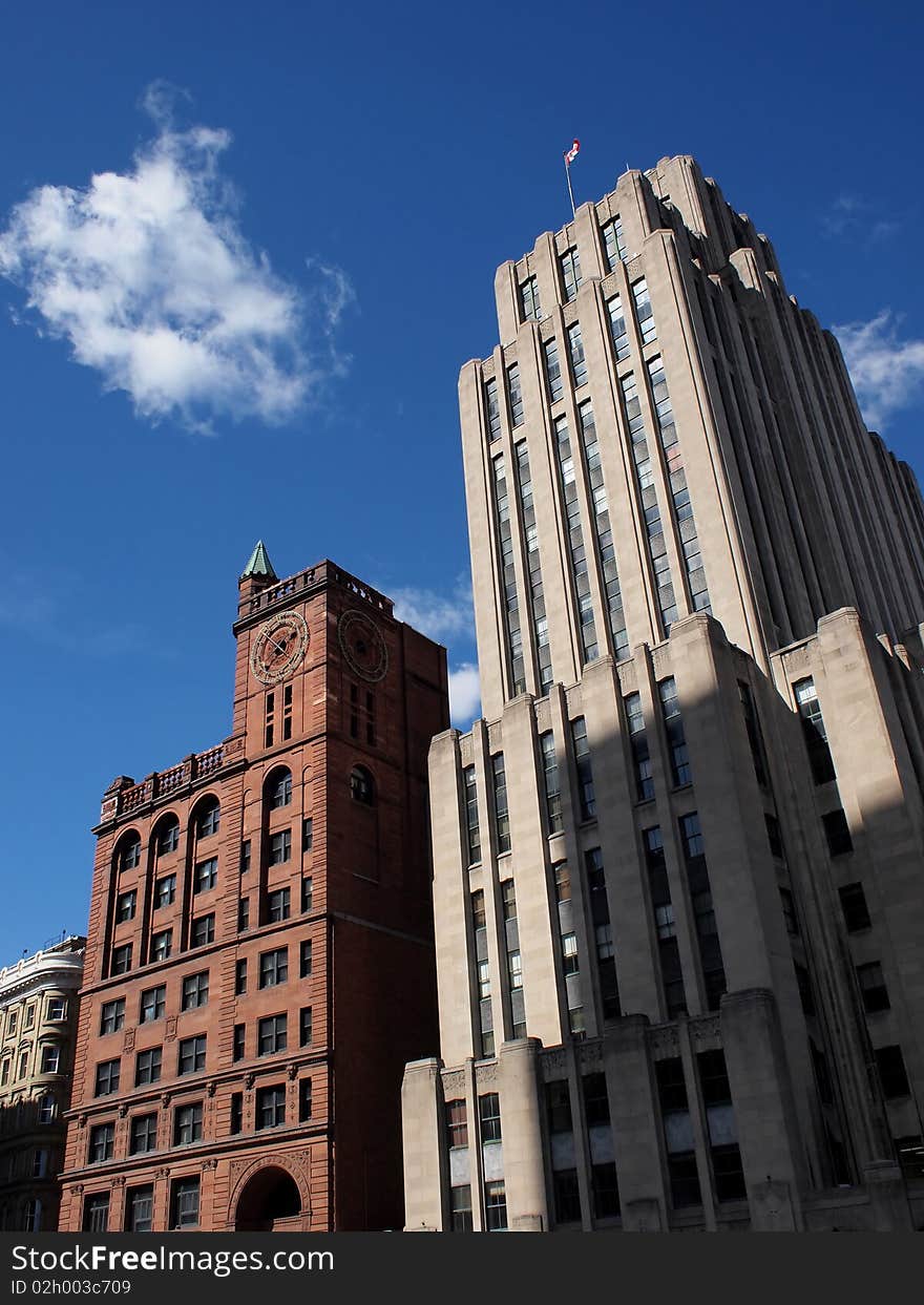 View of old montreal office building