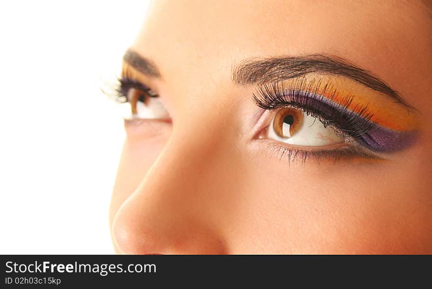 Woman eye with bright beautiful make-up. Woman eye with bright beautiful make-up