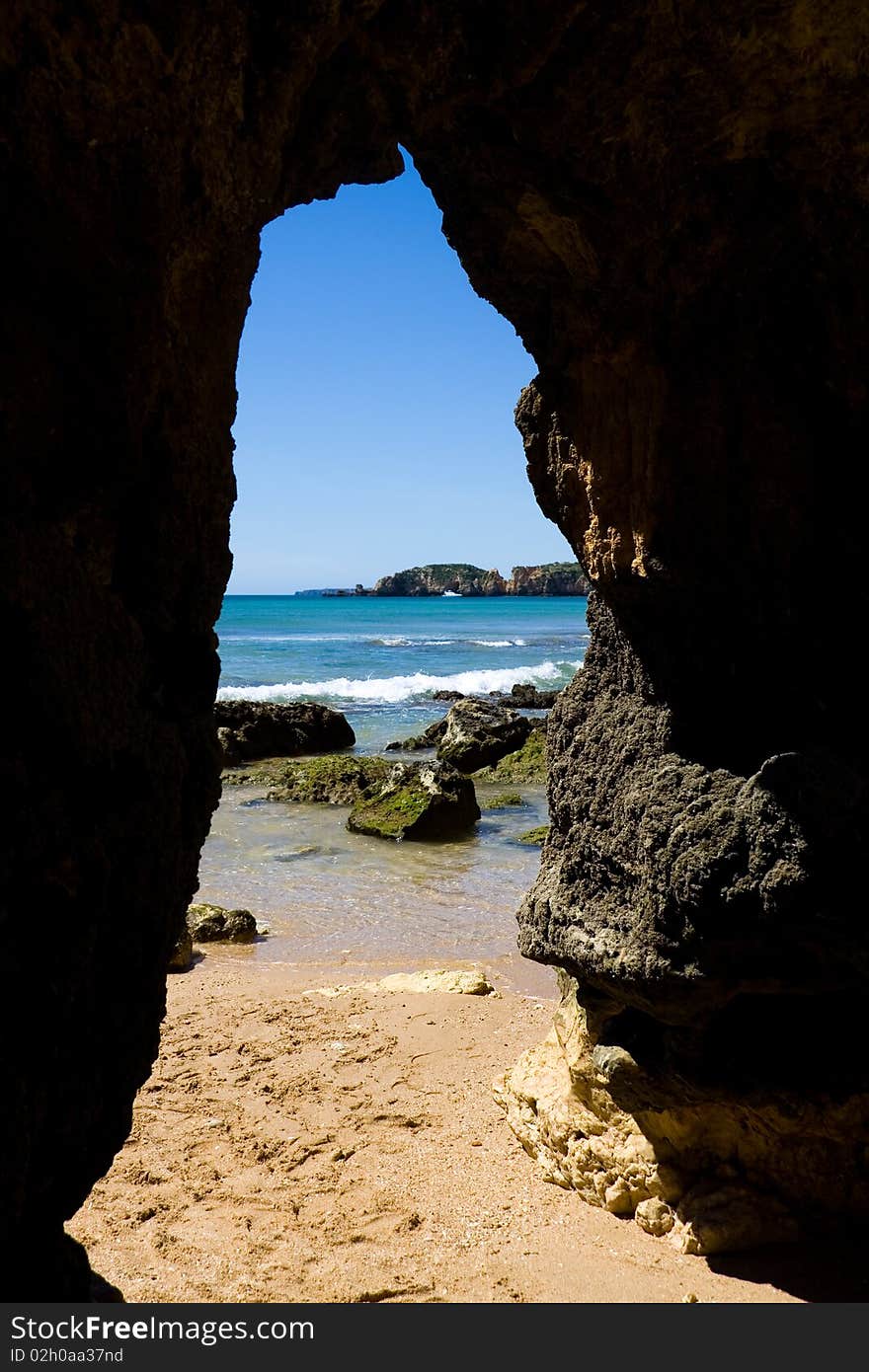 Summer scene , praia da rocha beach,portugal-algarve