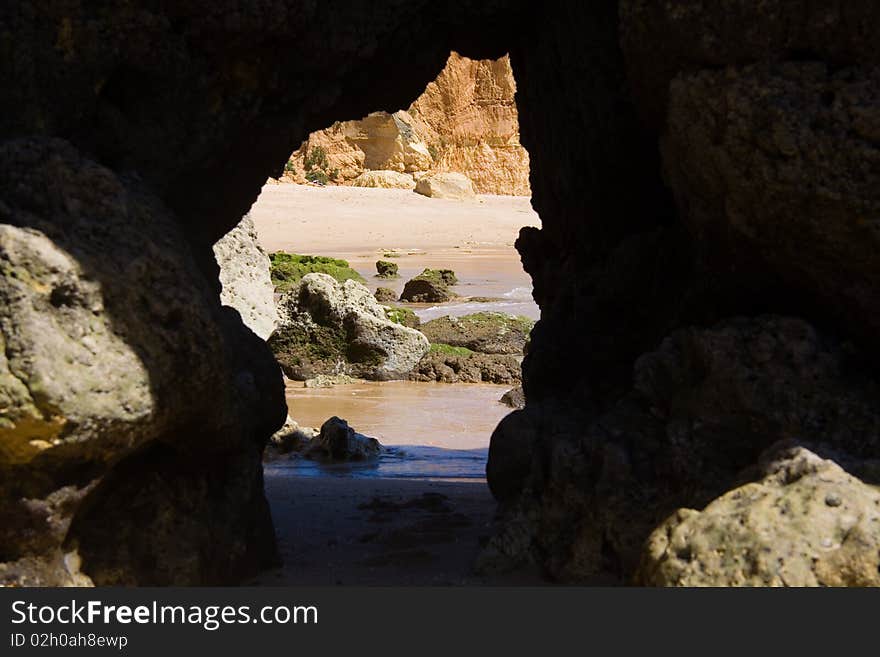 Praia da rocha beach,portugal-algarve .