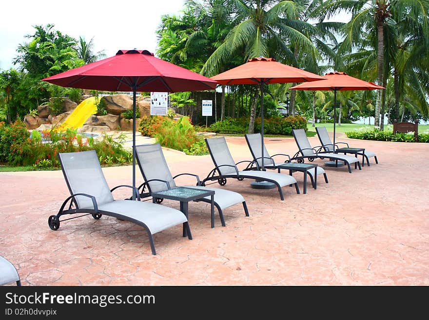 An image showing poolside deckchair for swimmer to relax. An image showing poolside deckchair for swimmer to relax