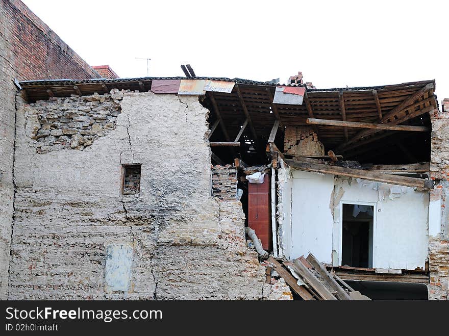 The destroyed house