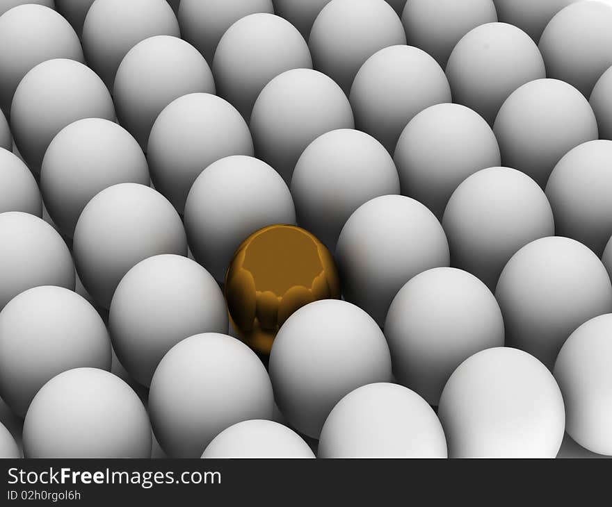 Individuality. Golden egg.