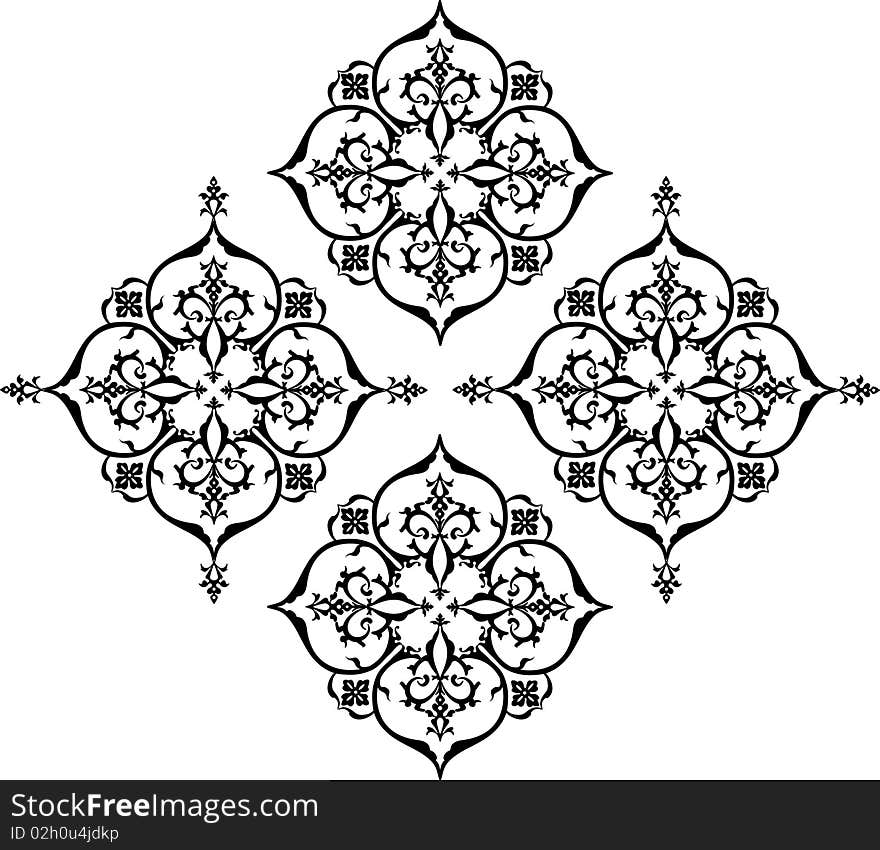 Floral design element in single color