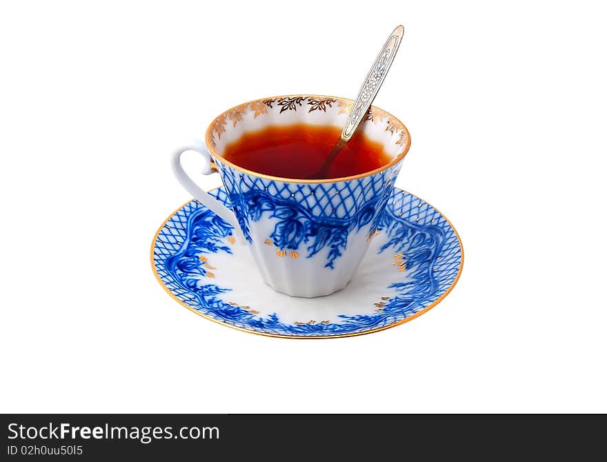 Tea cup on a white background