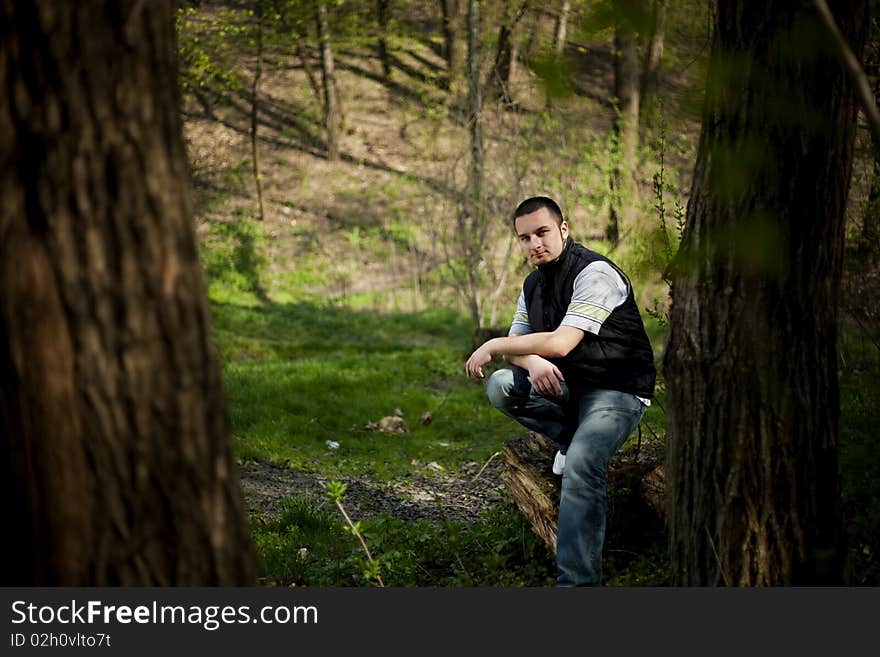 Teenager posing in the middle of nature. Teenager posing in the middle of nature