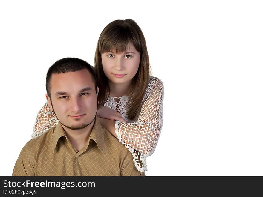 Portrait of young teenagers on a white background. Portrait of young teenagers on a white background