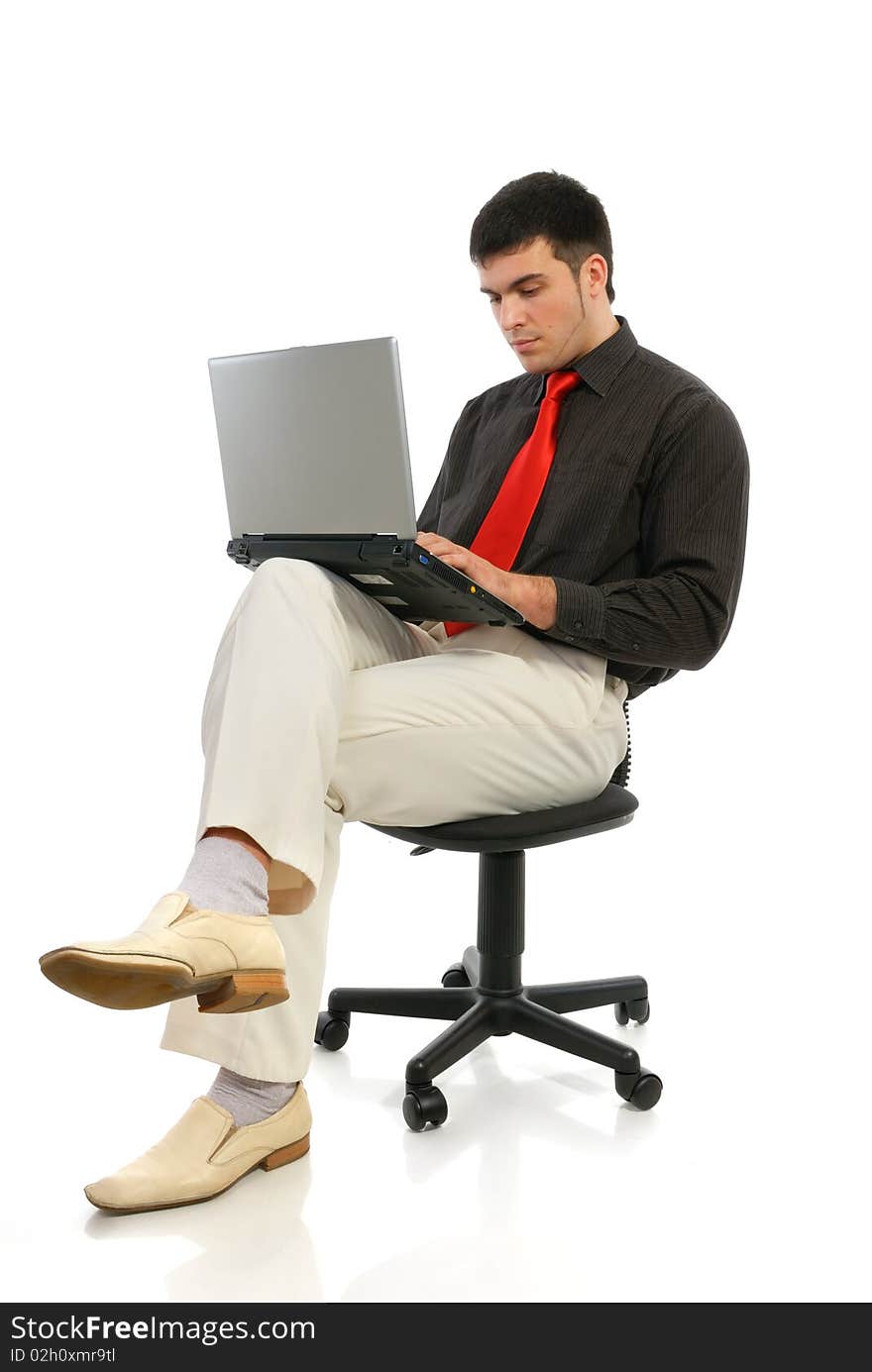 Handsome young man posing in studio. Handsome young man posing in studio