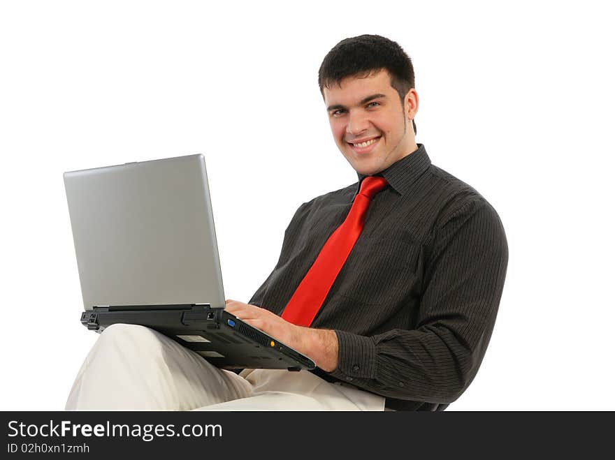 Handsome young man posing in studio. Handsome young man posing in studio