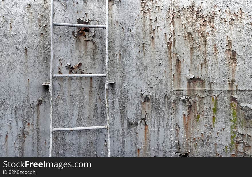 Old metal stair and  rust background