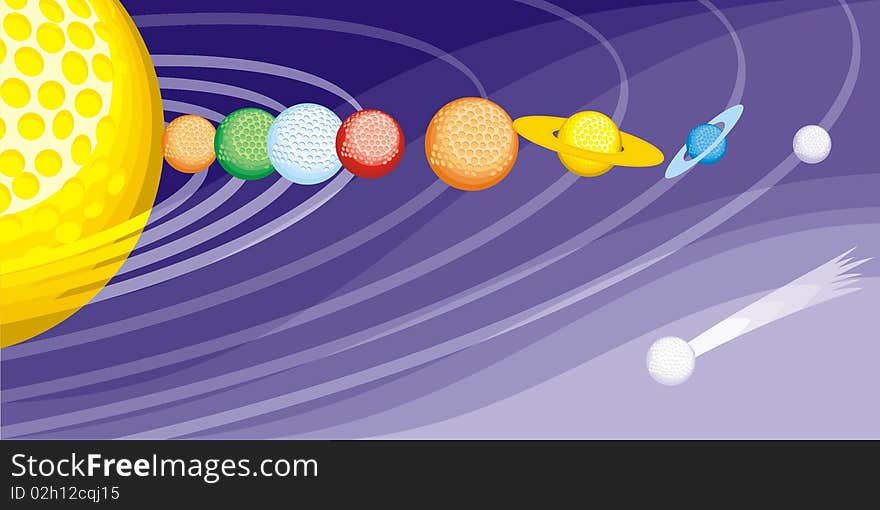 Planets - balls for a golf. Planets - balls for a golf