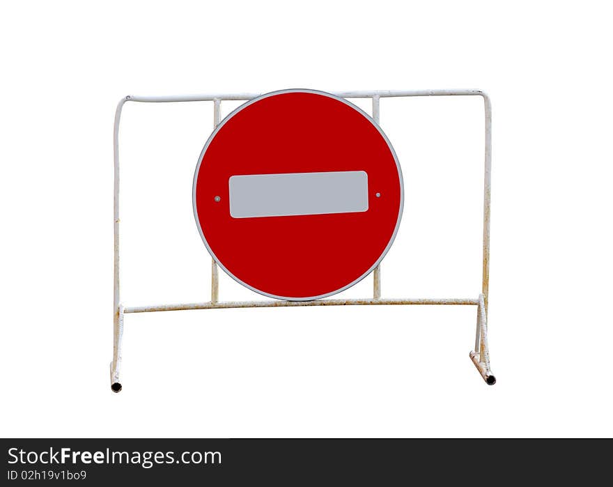 Do Not Enter Road Sign. Isolated object on a white background