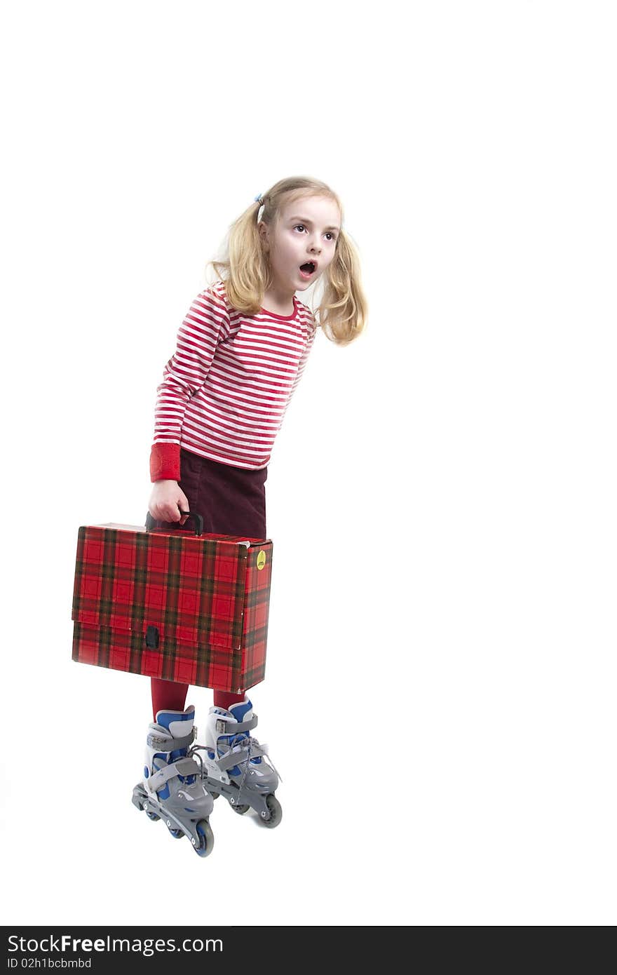 Cute Girl In Roller Skates