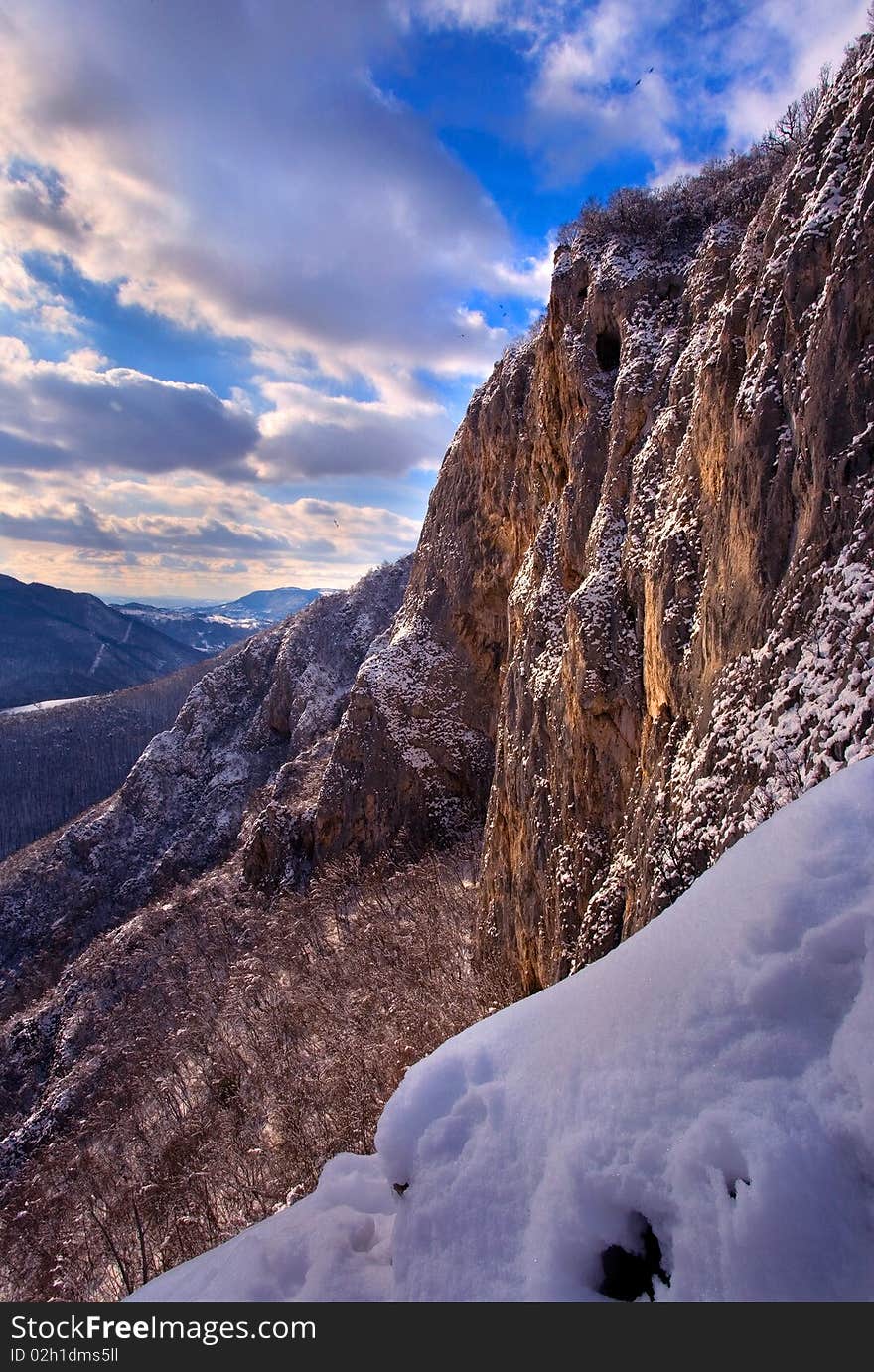 The Kablar mountain in central Serbia during winter season. The Kablar mountain in central Serbia during winter season.