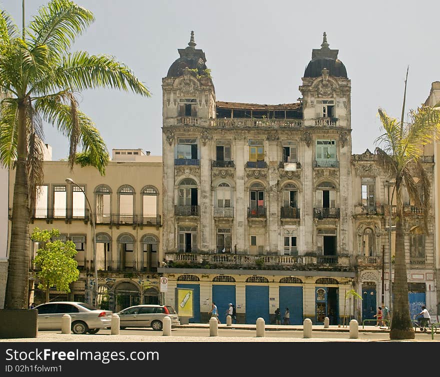 A classic brazilian colonial style in a building at Rio de Janeiro City. During the colonial period, colonists imported stylistic currents of Europe to the colony, adapting them to the material conditions and socio-economic areas as this representative example. A classic brazilian colonial style in a building at Rio de Janeiro City. During the colonial period, colonists imported stylistic currents of Europe to the colony, adapting them to the material conditions and socio-economic areas as this representative example.