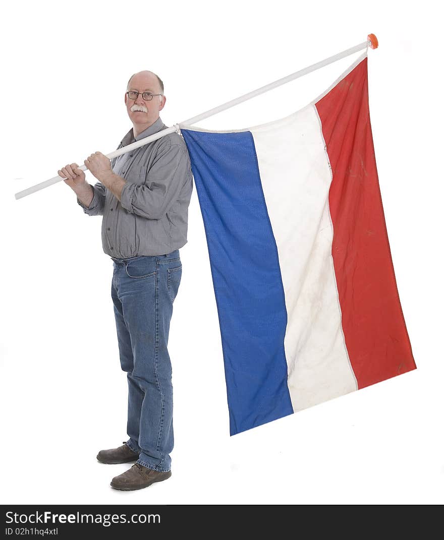 Man holding a flag