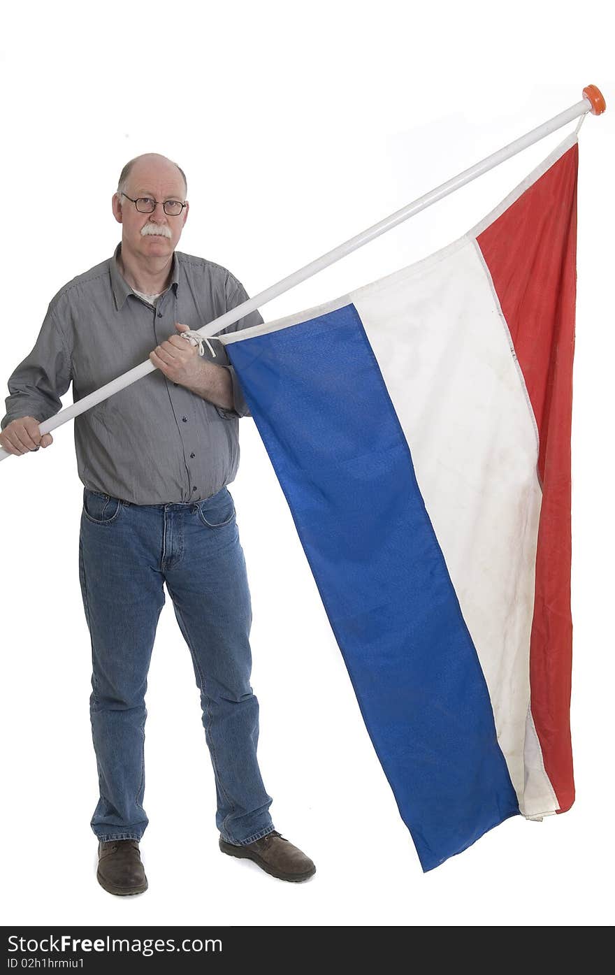 Man Holding A Flag