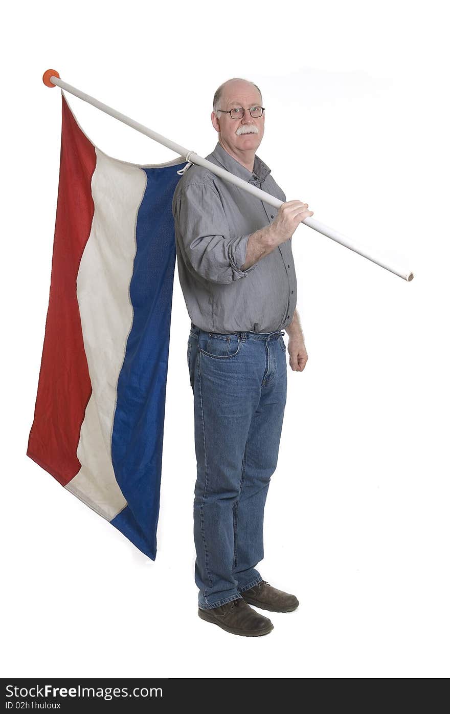 Man holding a flag