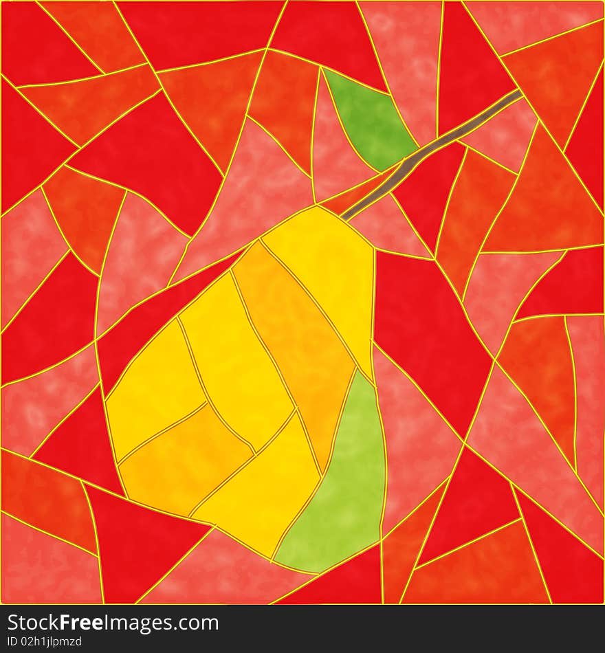 The Abstract background. The Ripe pear.