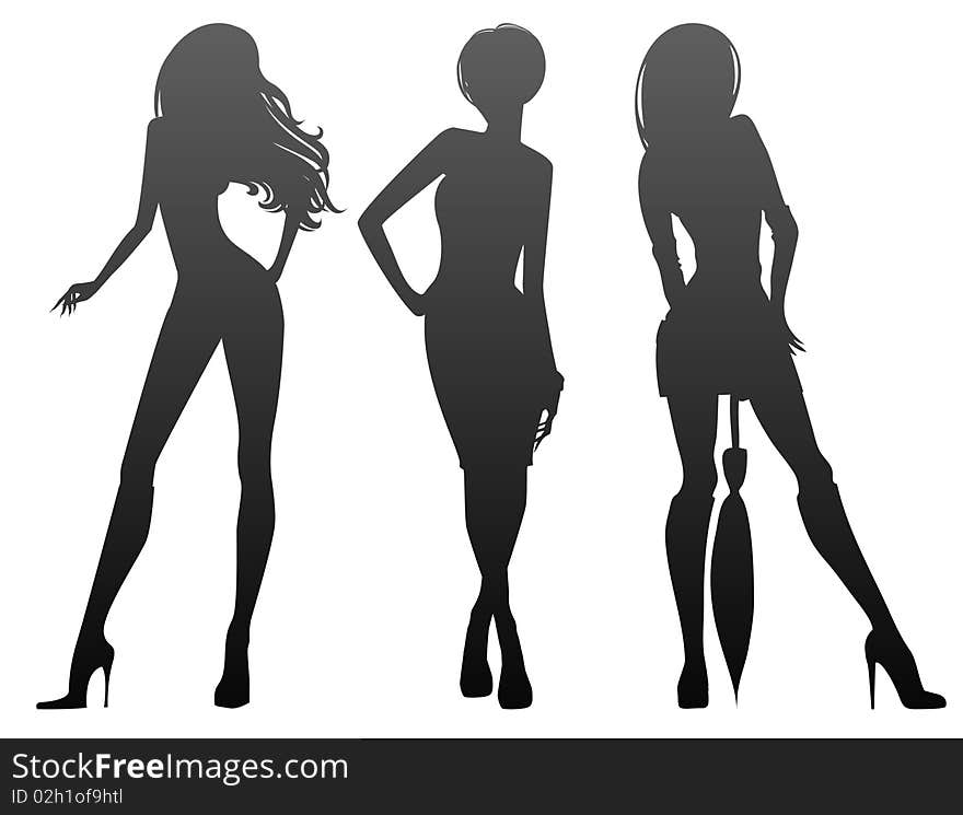 Vector illustration of elegance beauty girls