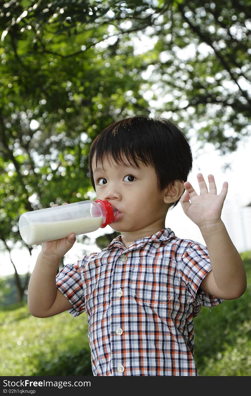 Boy With Milk Bottle