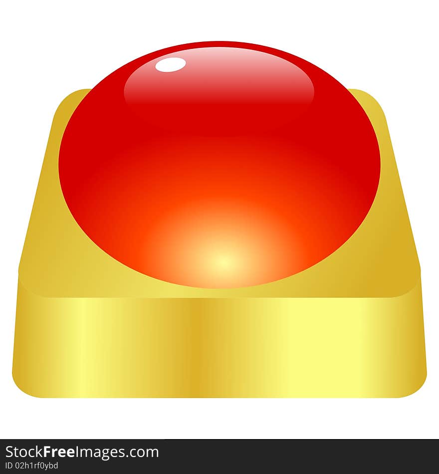 Vector illustration of golden button