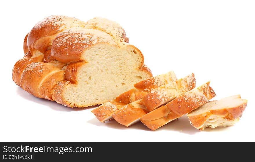 Poppy seed roll isolated on white background