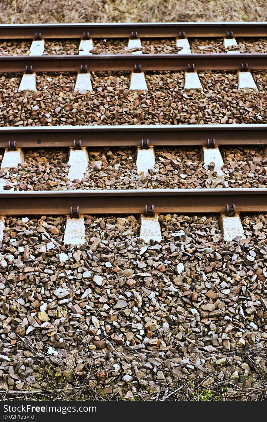 View of the railway track on a sunny day